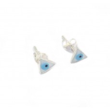Evil Eye Stud Earrings 925 Sterling Silver Blue Eye Charm Women Gift D660